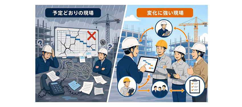 予定どおりを疑え!?予定どおりを目指す現場ほど、変化に弱い。